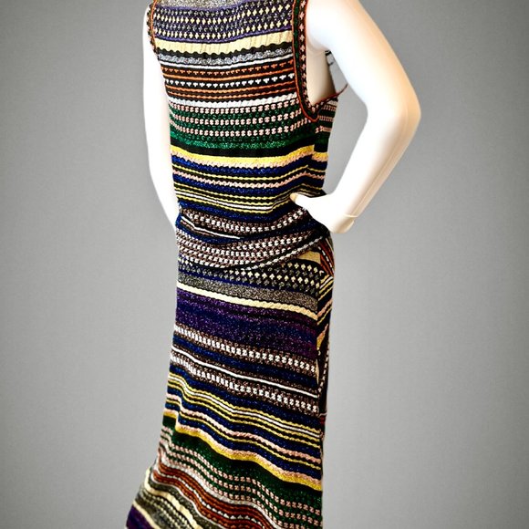 ⭐️ SALE: $1140 Orange Label MISSONI Metallic Knit Cardigan Vest Size 6 - Picture 9 of 14